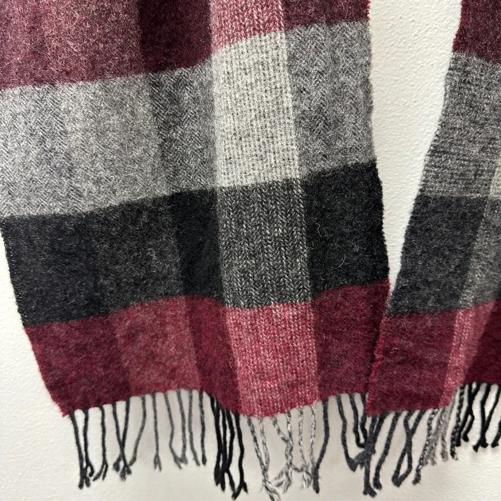 Unbranded Plaid Wool Tassel‎ Scarf 11.5